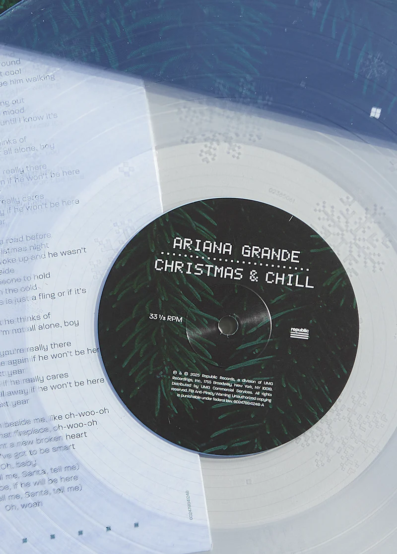 Ariana Grande - christmas & chill 10th anniversary edition lp (clear w/ snowflake etching)