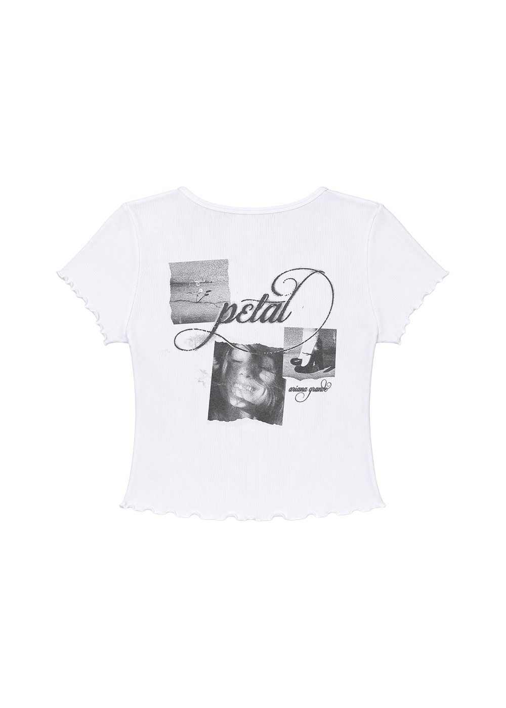 Ariana Grande - petal ripped photo baby tee
